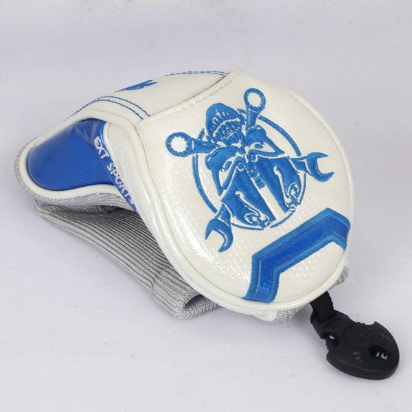 Golf Driver Headcover Slitstarkt PU-läder UT Klubbhuvudskydd Vit #3