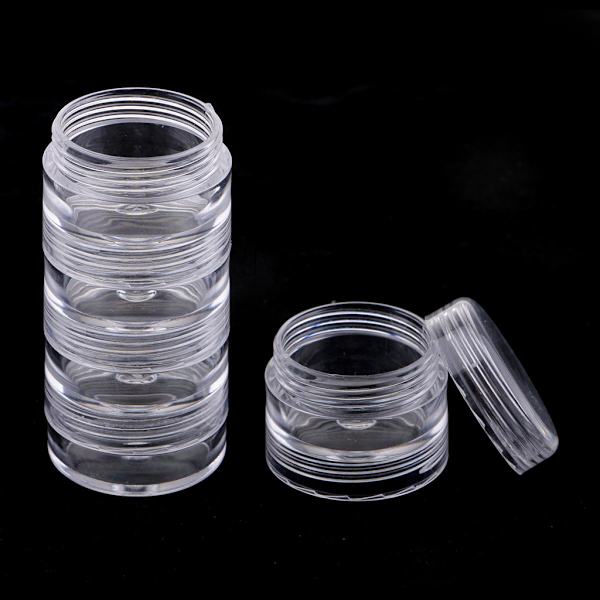 Set med 5 Lager Stapelbar Förvaringslåda Skruvbehållare 77x27mm