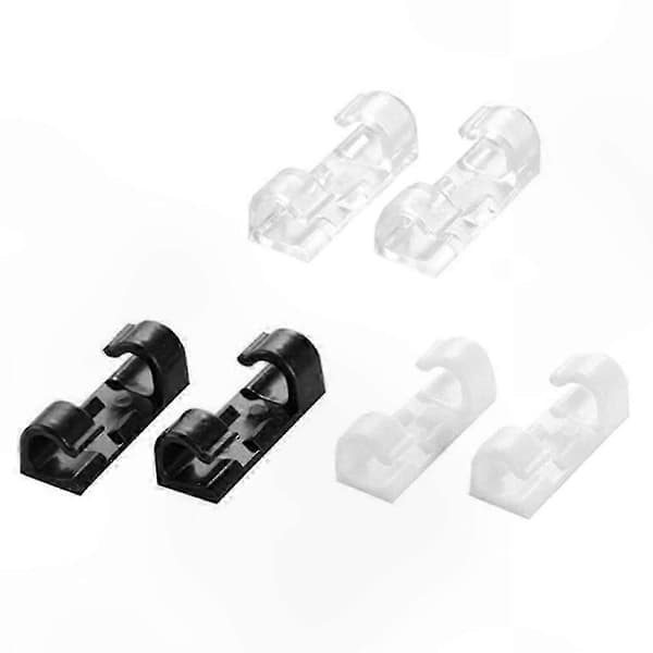 20-pakning selvklebende ledningsklips for kabel- og ledningshåndtering Organisasjonsløsning Black 20pcs