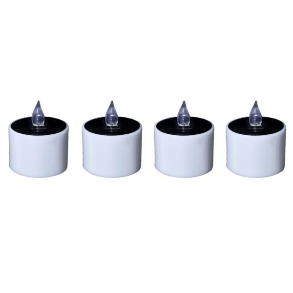 4x Värmeljus Gul Flammande LED Solcellsdrivna Elektriska Ljus