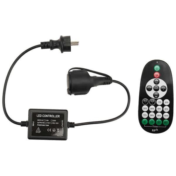 750W LED Dimmable Controller AC 220V Dimming 23 Keys Remote Control Kit for LED Strips, Bulbs, String Lights, Christmas Party, EU Plug Black