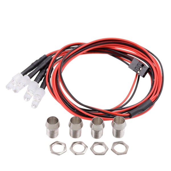Strålkastare för 1/4 1/8 1/10 1/12 1/16 Bil RC Bil Kit 4 LED Ljus Kit Blå