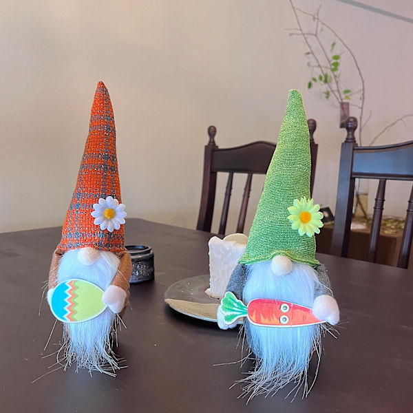 Påsk Tomte Fylld Ansiktslös Docka Jul Söt Bord Romantisk Öppen Spis Handgjord Plyschleksak green