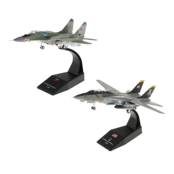 2x 1:100 skala F-14 flygplan MIG-29 Fighter Metal Army Model Ornament