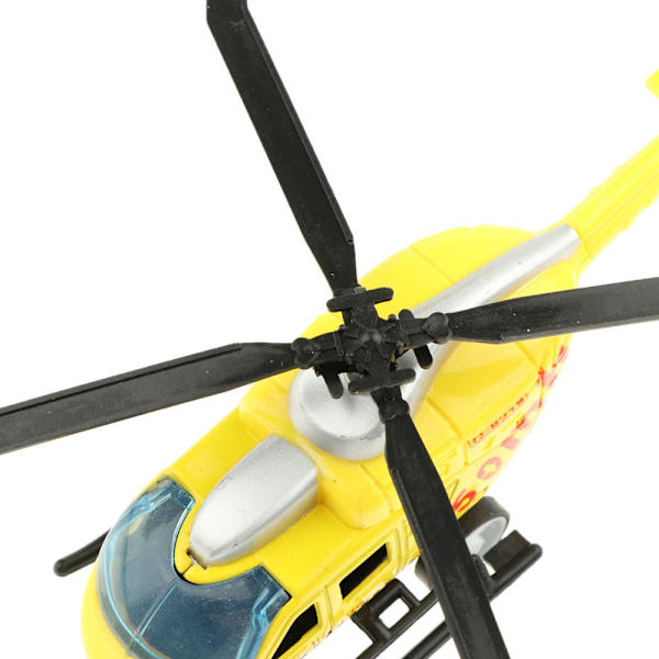 1:43 Skala Helikopter Diecast Modell Leksak Dra Tillbaka Leksak för Barn Pojkar Gul