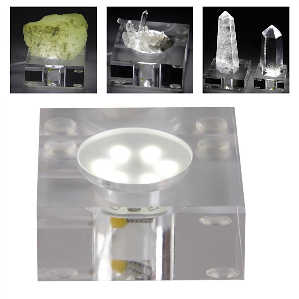 Glas Kristallkula LED Ljusbas USB-driven Display Sockel Dekor 8x8cm