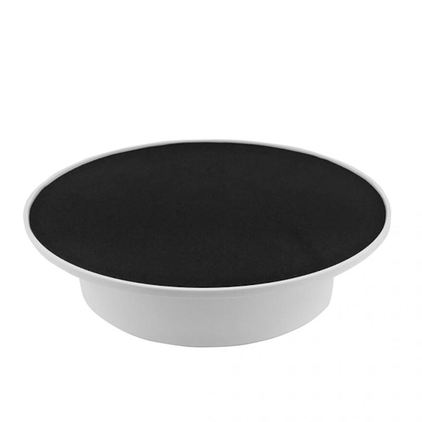 Roterande glasställ med USB-smyckesdisplay / Batteridriven 360 Sammet / Spegeltopp Vit Spegelbas