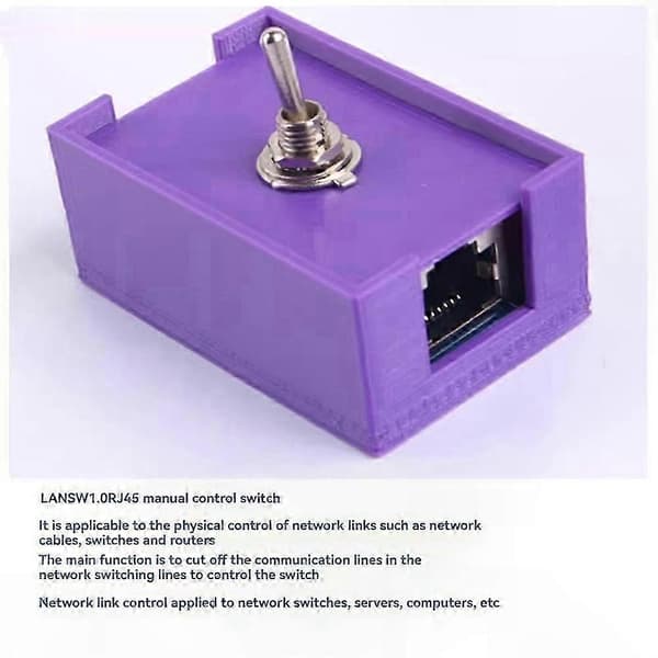 Ethernet LAN CAT5/CAT6 Twisted Pair Kontrollbryter for Nettverkskabelhåndtering Purple