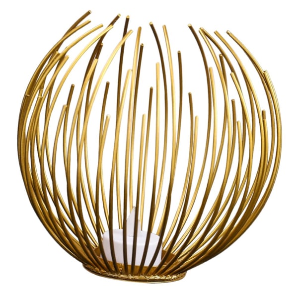 Nordisk stil metall enkel geometrisk ljusstake för heminredning guld