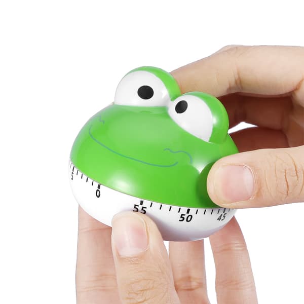 [RM]Green Frog Kitchen Timer Cute Manual Animal Shape Cooking Timer for Accurate Timing