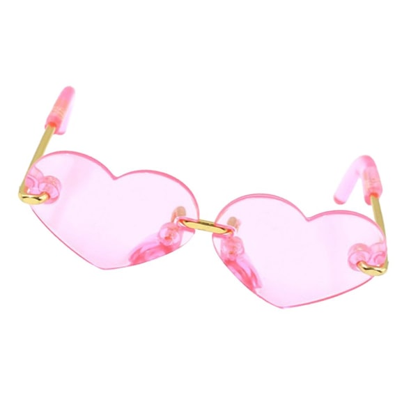 fashionabla solglasögon hjärtformade glasögon för 12 tums blythe dockor rosa