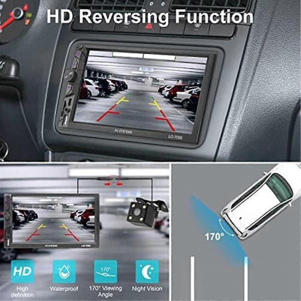 [RM]7-inch Double DIN Car Stereo with Touchscreen, Apple CarPlay & Backup Camera [ZHE]