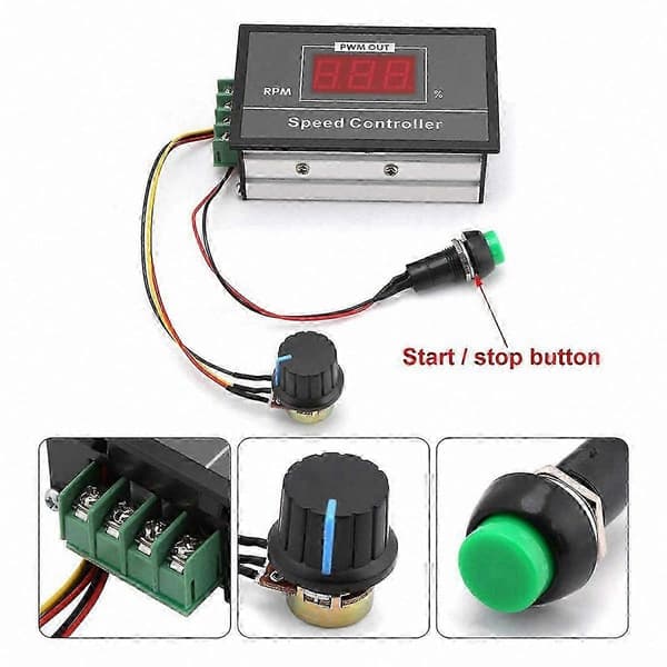DC Motor Hastighedsregulator 6-60V 30A PWM Justerbar Guvernør Regulator