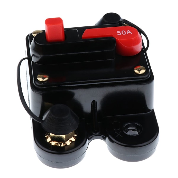 DC 12v 24V bilstereo inline strömbrytare säkring manuell återställningsbrytare 50 amp