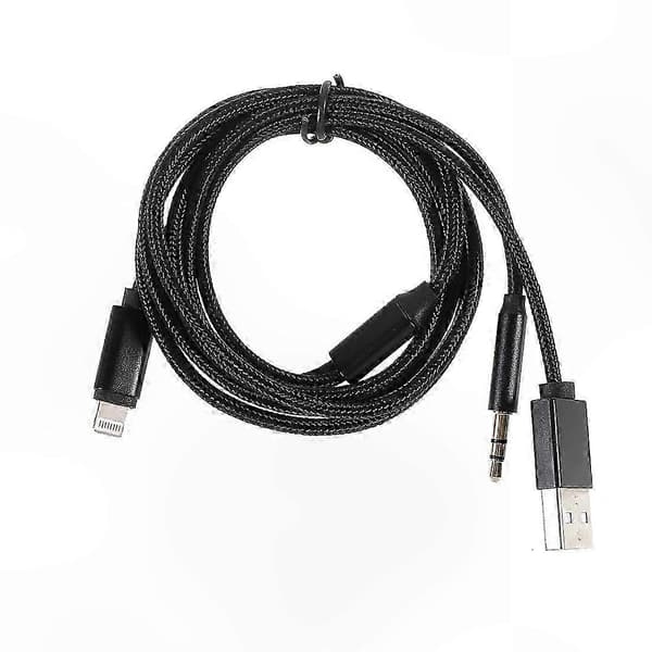 3,5 mm AUX lydkabel med Lightning-kontakt for lading og lyd