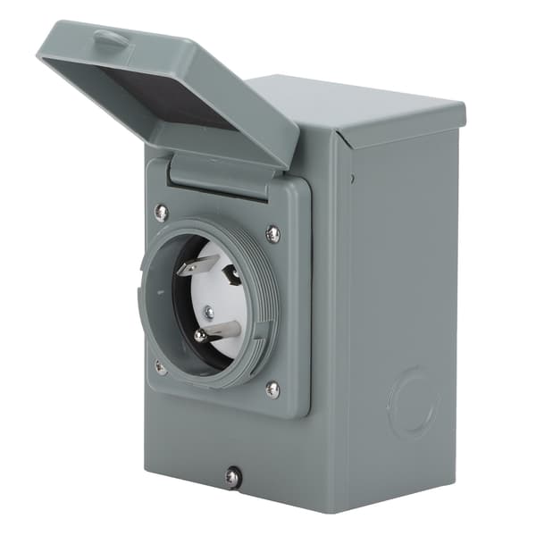 [RM]30A Generator Power Inlet Box 125V 3750W Outdoor Weatherproof Socket RV Accessory