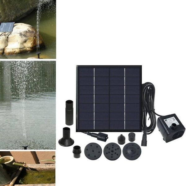 1,2w Solar Fountain Inbyggd 160 Mah batteri Solar Pond Pump