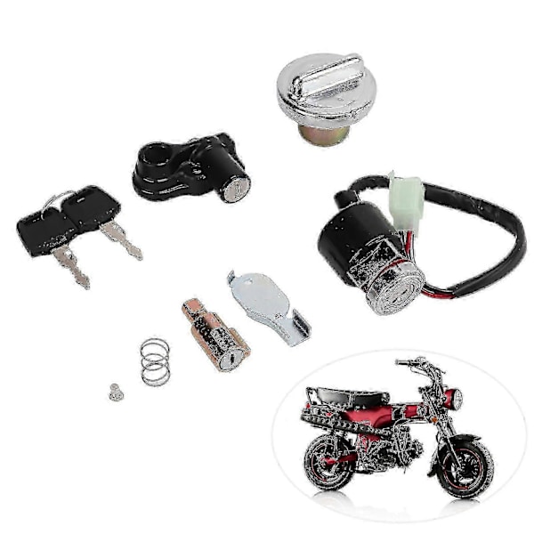 [RM]Ignition Lock Gas Cap Helmet Lock Kit for Dax Skyteam 50cc 125cc - Includes 2 Replacement Keys