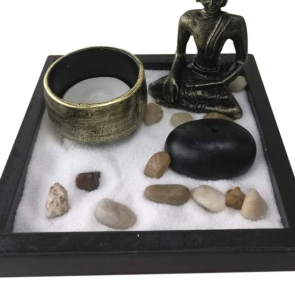 Zen Sand Trädgård värmeljushållare Feng Shui Ljus Buddhistisk Rökelse Dekor #1A