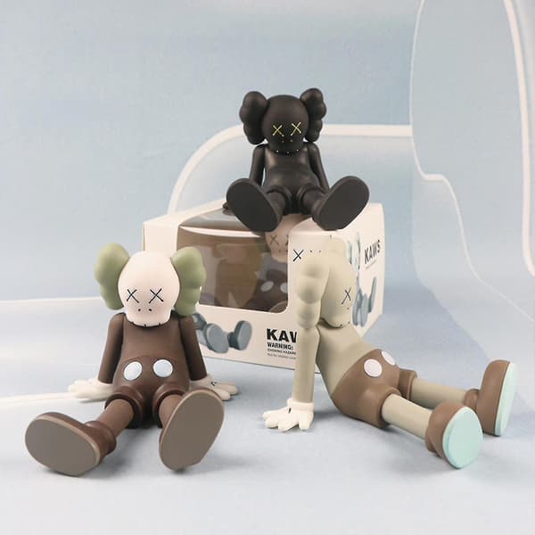 Kaws-inspirerad ansiktstäckande figurleksak, kreativ och hållbar actionfigur Grey KAWS