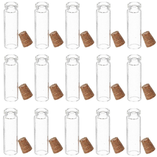 [RM]Mini glasönskeflaskor för förvaring 24 st med korklock Transparent