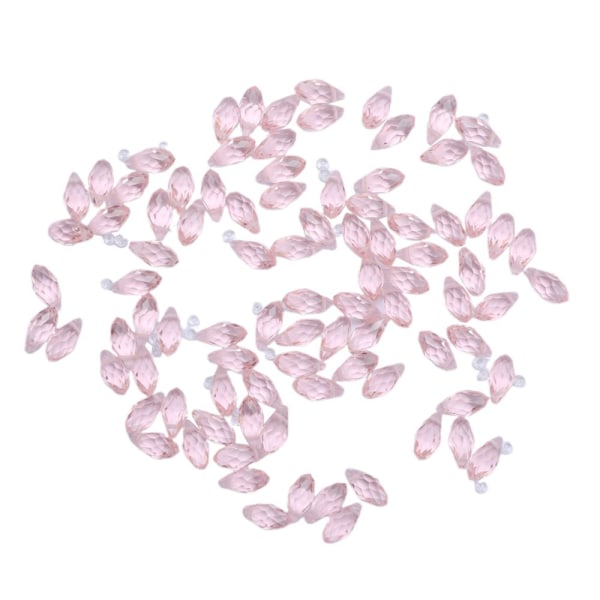 100x kristallglas facetterade pärlor Charm borrade hängen DIY Craft Pink