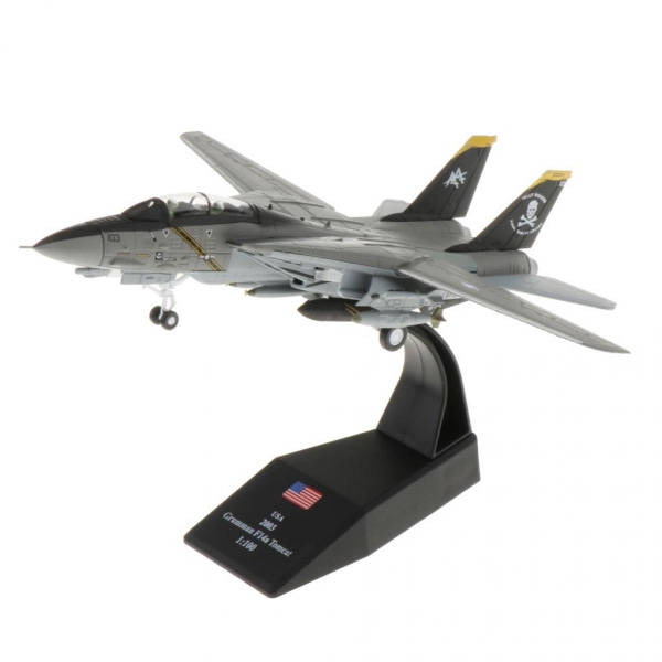 1/100 Skala F-14 Tomcat Jaktplansmodellbyggsats med Ställ