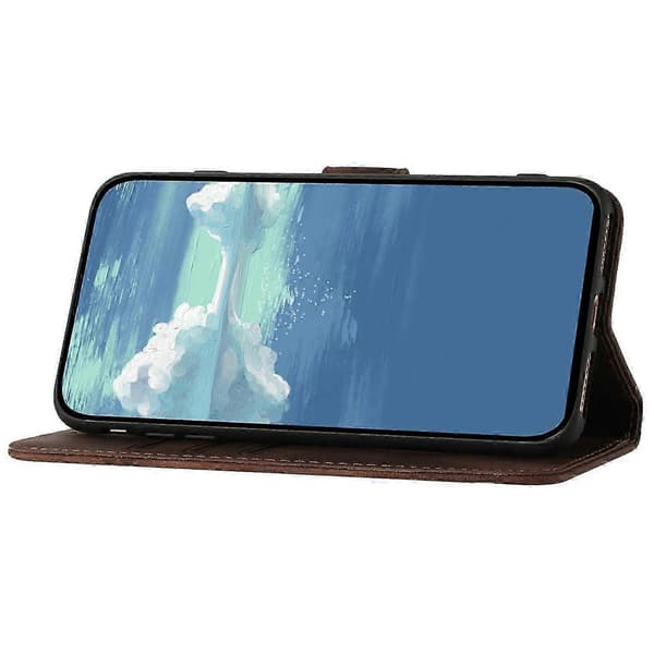 Til Samsung Galaxy S25 Etui Læder Telefoncover Geometri Mønster Coffee
