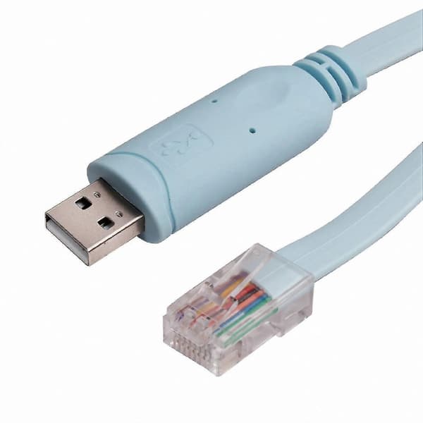 1,8 m USB til RJ45 og RS232 seriel adapterkabel til konsolforbindelser blue