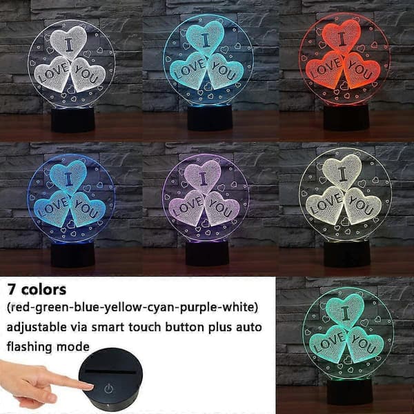 [RM]3d Led Illusion Lampe Natlys, Optisk Sengelampe Natlys Belysende Børnelampe