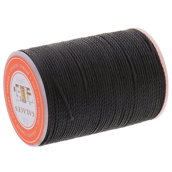 Rund Polyester Vaxtråd 0.8mm Sömnad DIY Sömnad Svart