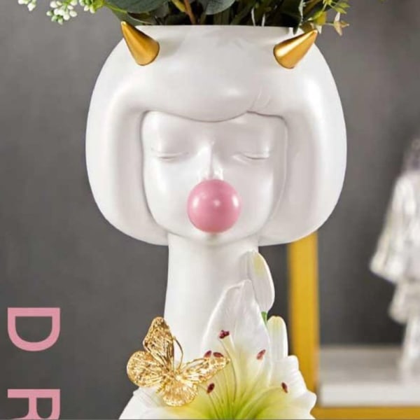 2 st Flicka Blåser Bubblor Blomkruka Planteringskärl Söta Skrivbordsdekorationer Centerpieces
