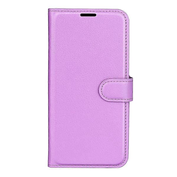 [RM] Litchi læder-telefonetui til Google Pixel 9 Pro XL Purple For Google Pixel 9 Pro XL