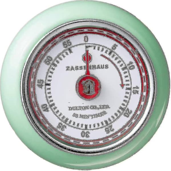 Magnetisk retro kökstimer, klassisk mekanisk matlagningstimer (röd) -gt Mint Green