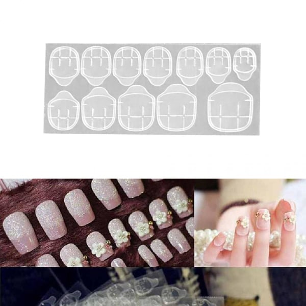 Dubbelsidig självhäftande klistermärke Transparent Nagellim Art Dekorationsverktyg 12 delar