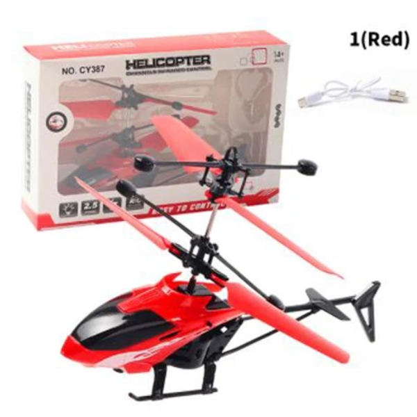 Mini Fjärrkontroll RC Helikoptrar Drönarleksaker Induktionssvävande Säker Falltålig red