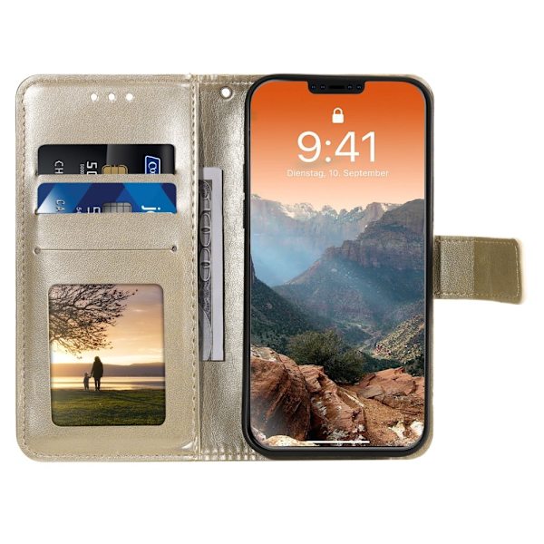 iPhone 12 / 12 Pro - Mandala Cover - Guld Guld Gold Guld