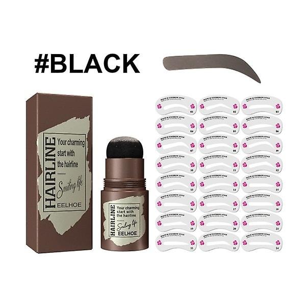 One Step Ögonbrynsstämpel Formningskit Vattentät Långvarig Ögonbrynssticka Hårlinje Naturlig Ögonbrynsmakeup Kosmetiskt Verktyg black