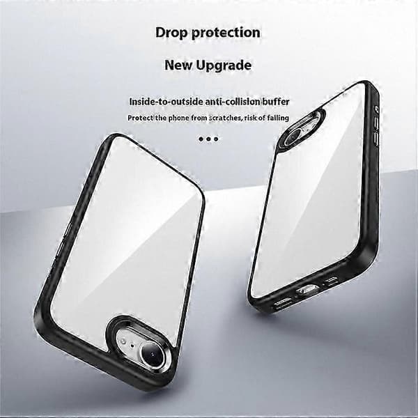 FULEXIN 16e Deksel, Anti-fall TPU + PC Krystallklart Telefondeksel Black