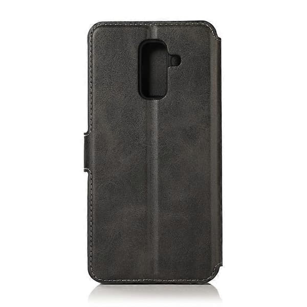 Støtsikkert PU + TPU-skinn-deksel for Samsung Galaxy A6+ Black