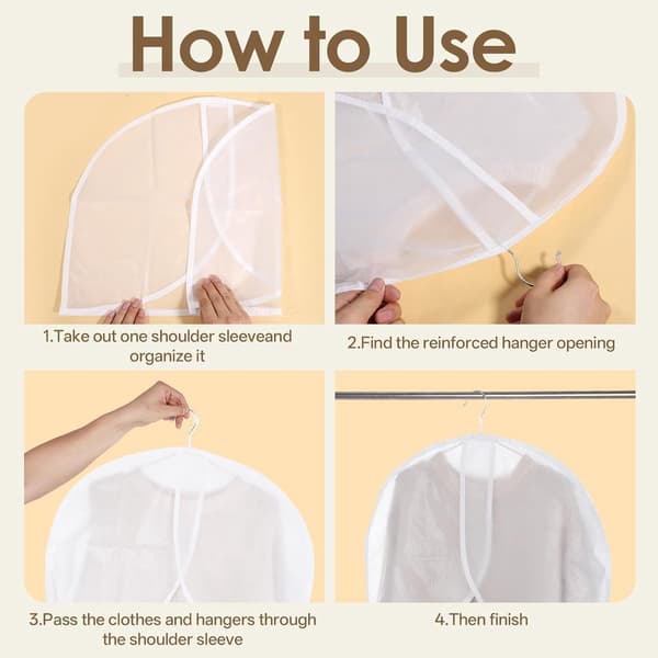 [RM] Garment Covers for Hanging Clothes, Transparent Shoulder Dust Covers, 25 Pieces, 24\"x18\"