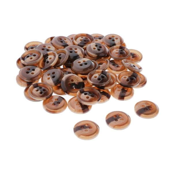 50 stycken 4 Hål Platt Resin Knappar Hantverkstillbehör Hemdekorationer 18mm