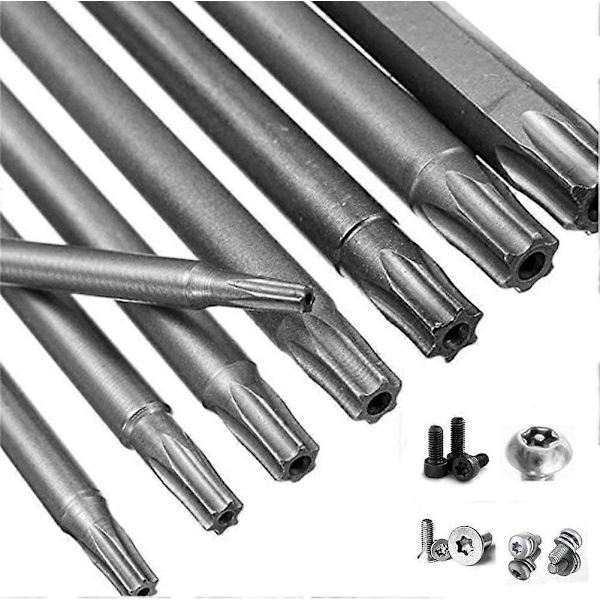 [RM]8pcs Extra Long Hollow Magnetic Torx Screwdriver Bits Set 1/4 Inch Hex Shank Screwdriver