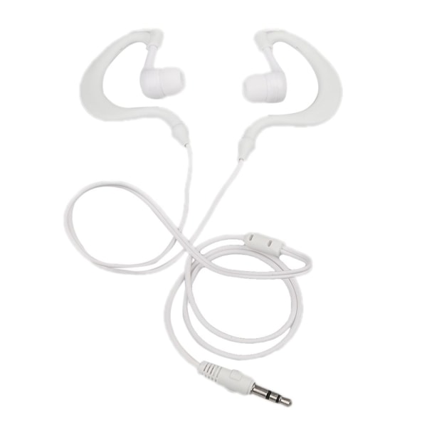 3,5 mm Earhook Sport Earphone Headset Hörlurar För iPod MP3-spelare Vit