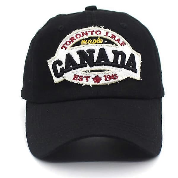 Mænd Kvinder Canada EST 1945 Baseballkasket Broderet Toronto Maple Leaf Fiskehat Skygge Sort