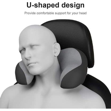 ANDIAMOs reservedel til bil. Nakkepude i memoryskum til bilsæde - Ergonomisk og behageligt design - Til tog, fly