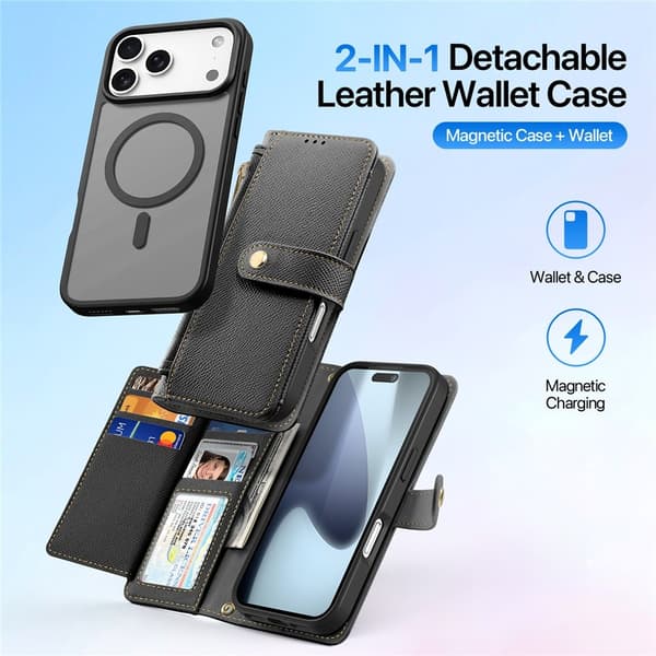 DUX DUCIS iPhone 17 Pro Max/18 Pro Max 2-i-1 Magnetisk Deksel Lawa Series Svart 213