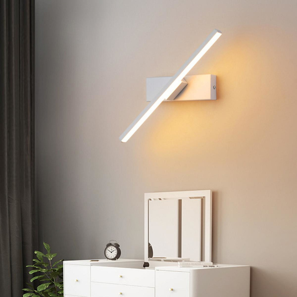 Modern Roterande Vägglampa Hem Sovrum Trappa Hall Vit Varmt Ljus