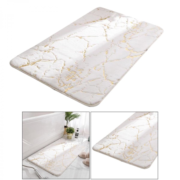 Badrumsmatta Vattenabsorberande Badmatta Sängmatta Golvmatta Vit 50x80cm