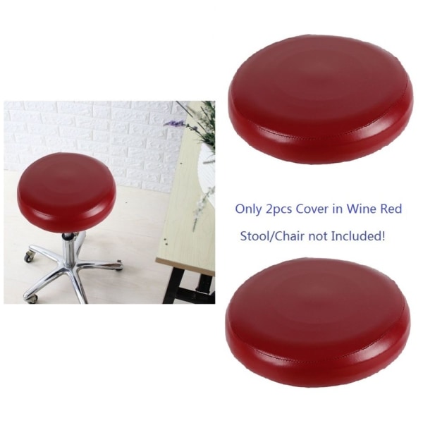 2x röda PU-läder barstolsöverdrag